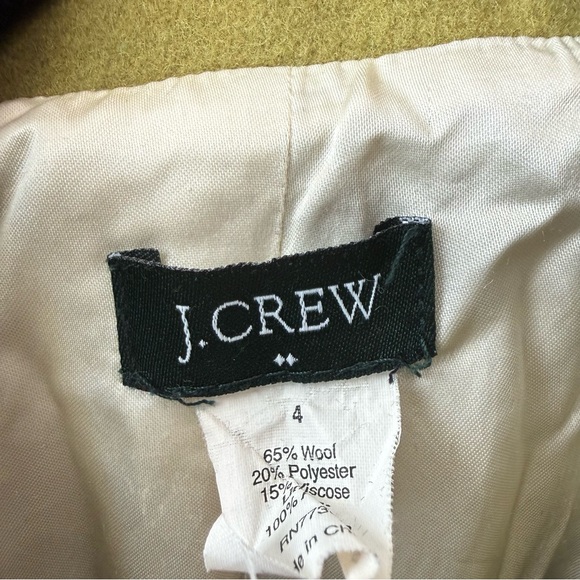 J. Crew 100% Wool Olive Coat with Plum Details and Scarf - Picture 7 of 16